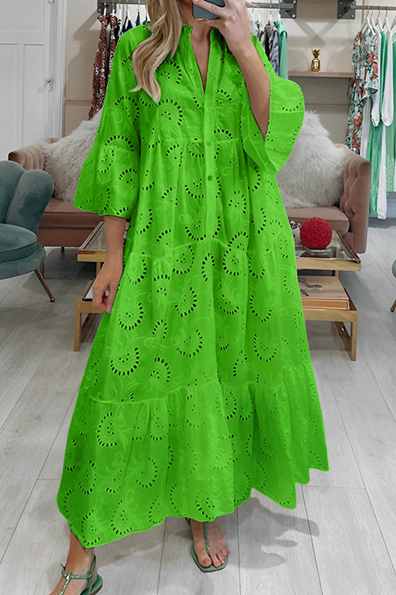Vrouwen - Maxi Jurk - Ademend Katoen - Zomer Boho Stijl - DERYA EDGE