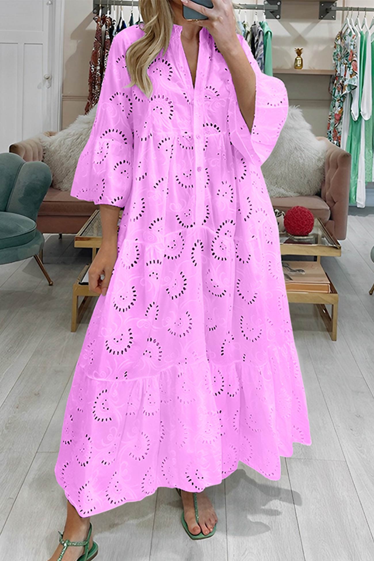 Vrouwen - Maxi Jurk - Ademend Katoen - Zomer Boho Stijl - DERYA EDGE
