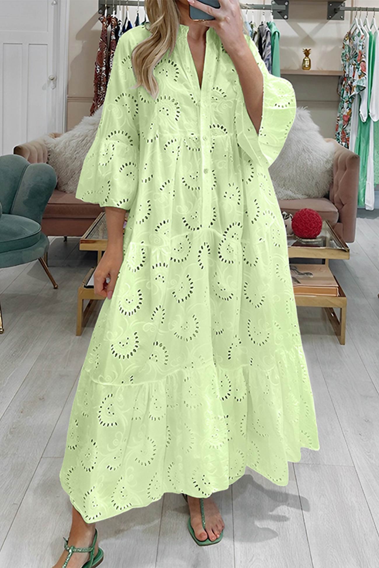 Vrouwen - Maxi Jurk - Ademend Katoen - Zomer Boho Stijl - DERYA EDGE