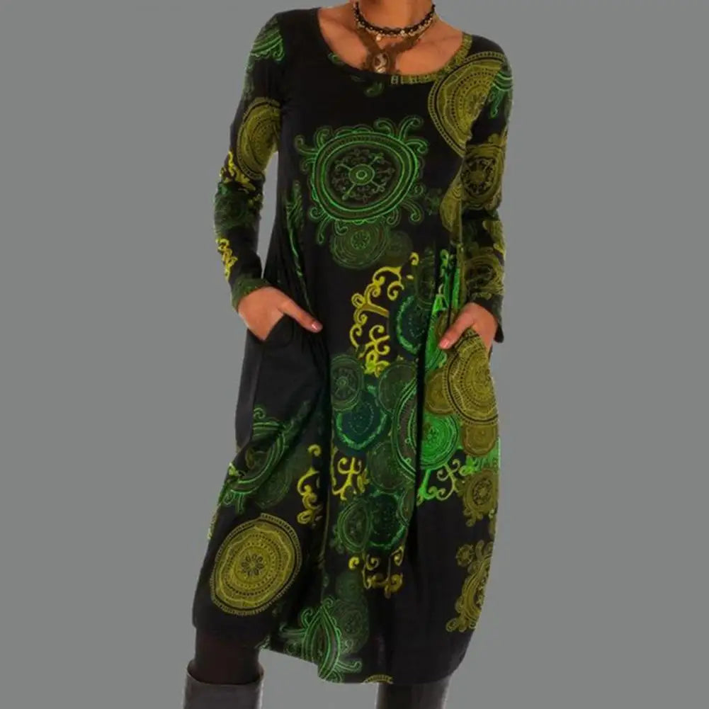Boho-chic midi-jurk met romantische details – TerraFlair