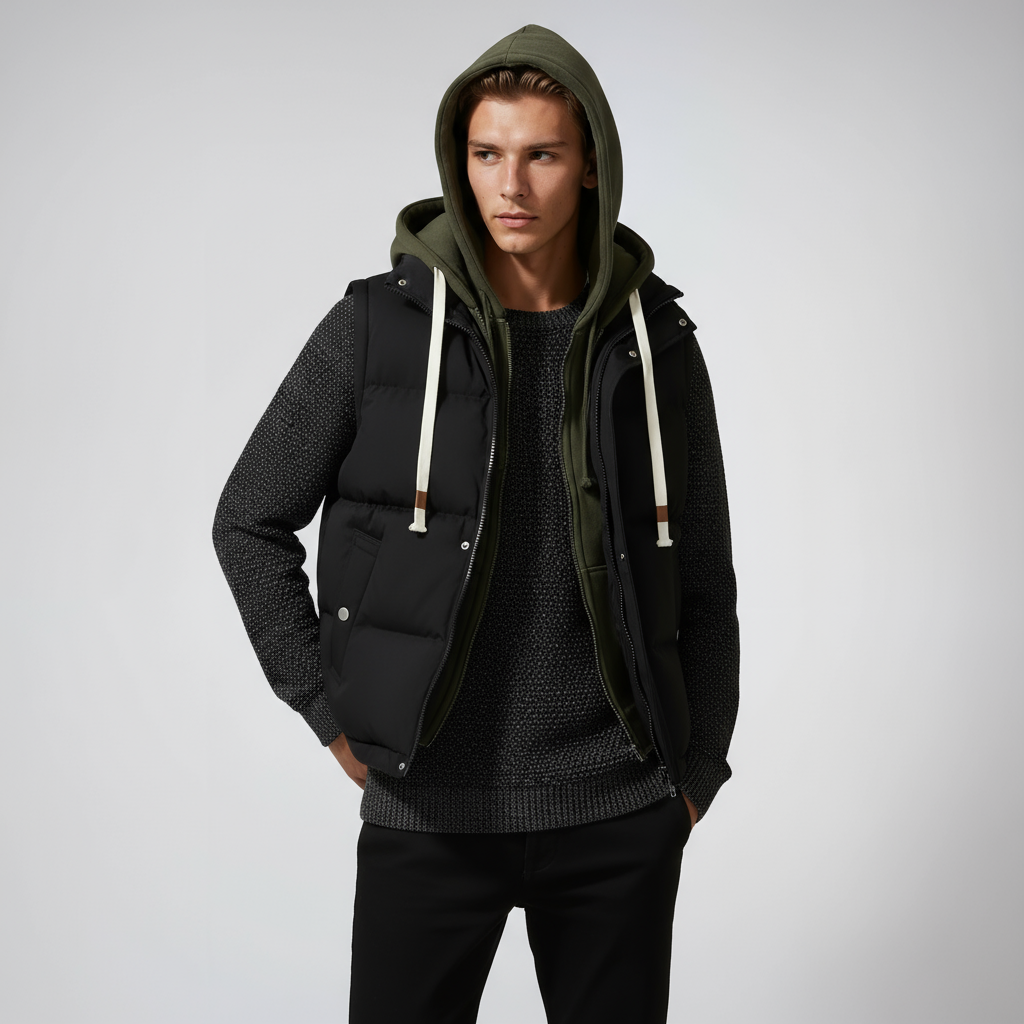 Puffervest - Heren - Capuchon - PufferHeren - Stoere Puffer