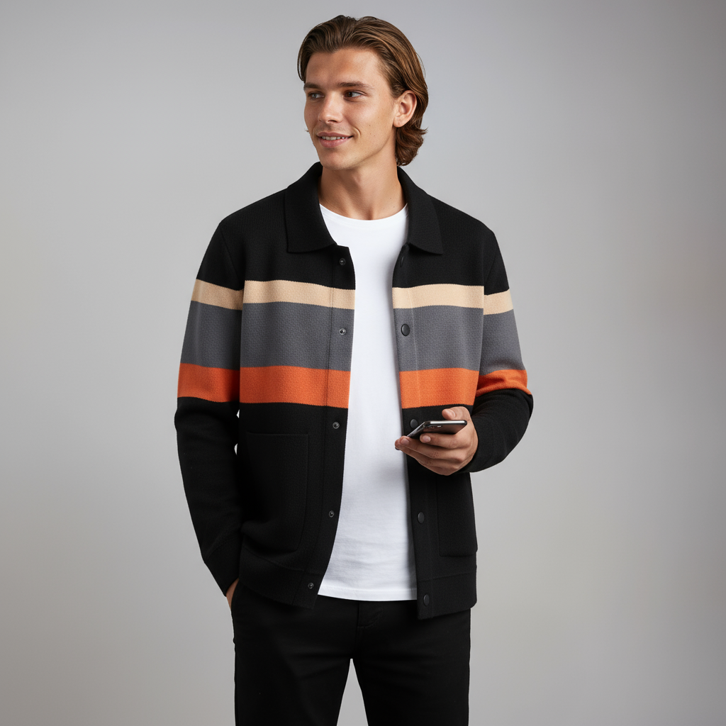Heren Vest - Heren - Knoopsluiting - Gekleurde Strepen - NOVA