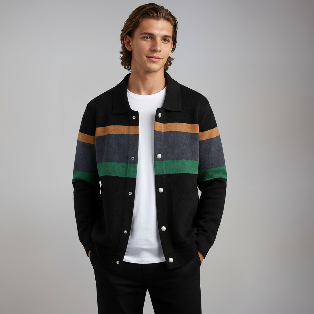 Heren Vest - Heren - Knoopsluiting - Gekleurde Strepen - NOVA