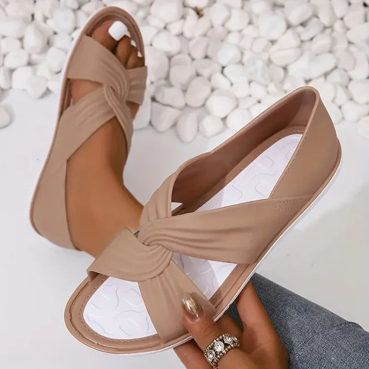 Vrouwen - Knoopontwerp Sandalen - Comfortabele Zomer Slides - Ideale Zomerschoenen - LUCIA