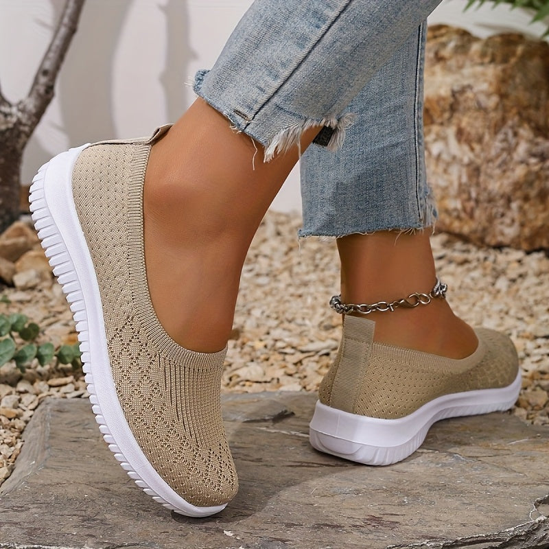 Vrouwen - Slip-On Wandelschoenen - Ademend Mesh - Lichtgewicht Comfort - REISGENOT