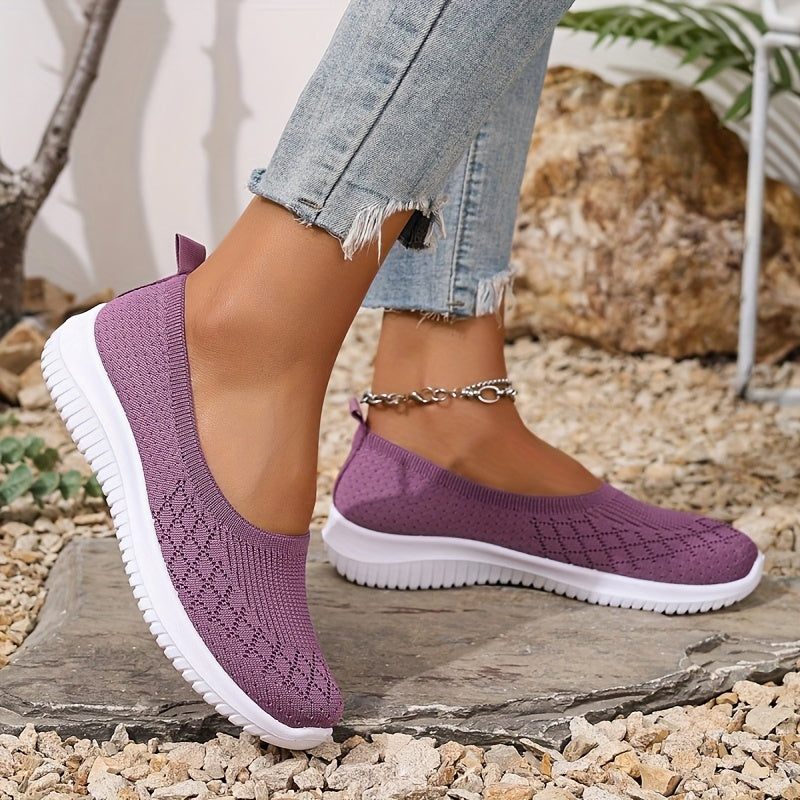 Vrouwen - Slip-On Wandelschoenen - Ademend Mesh - Lichtgewicht Comfort - REISGENOT