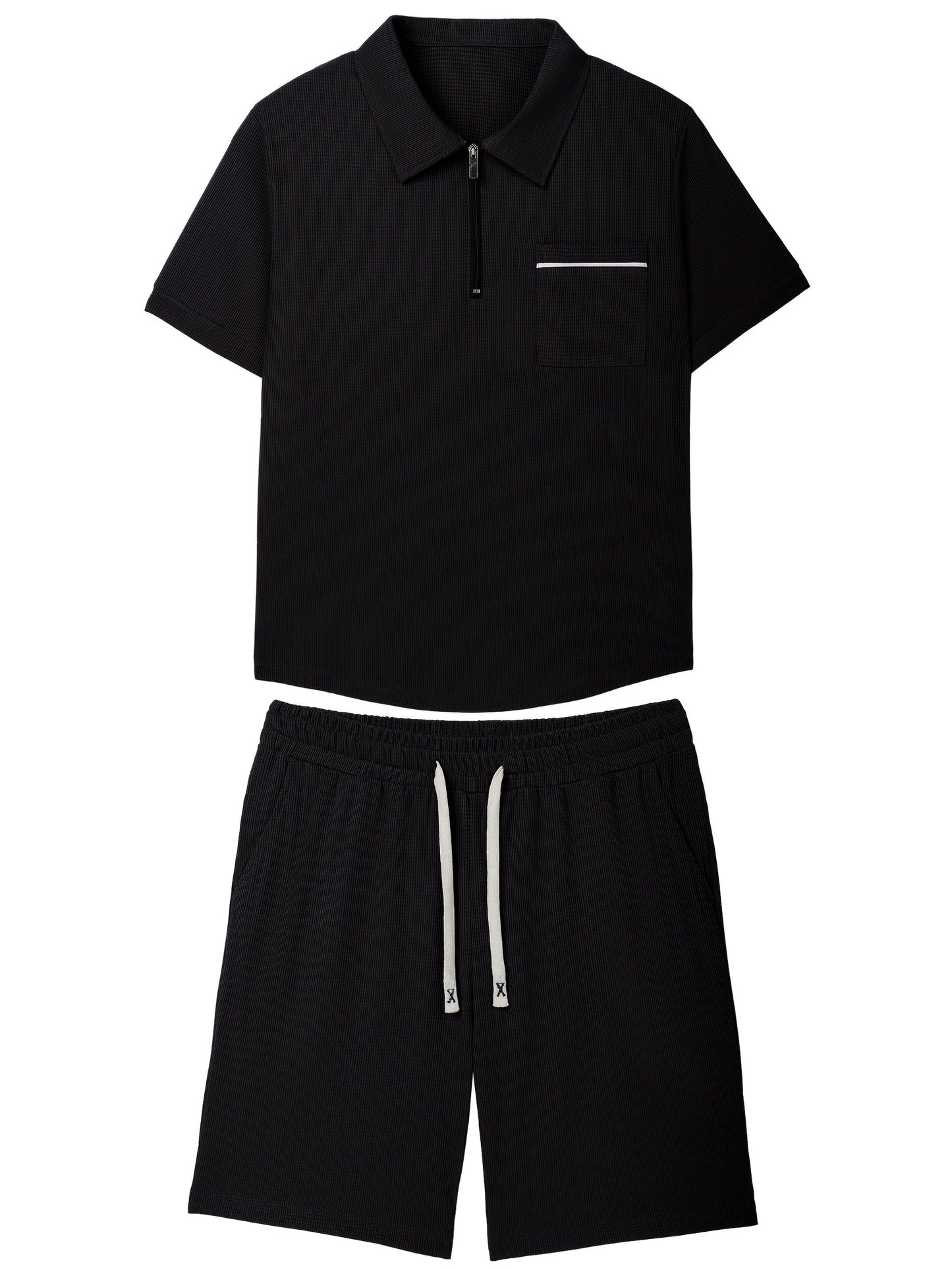 Heren - 2-delige Zomerpolo Set - Ademend Materiaal - Casual Outfit - ZOMERSTIJL