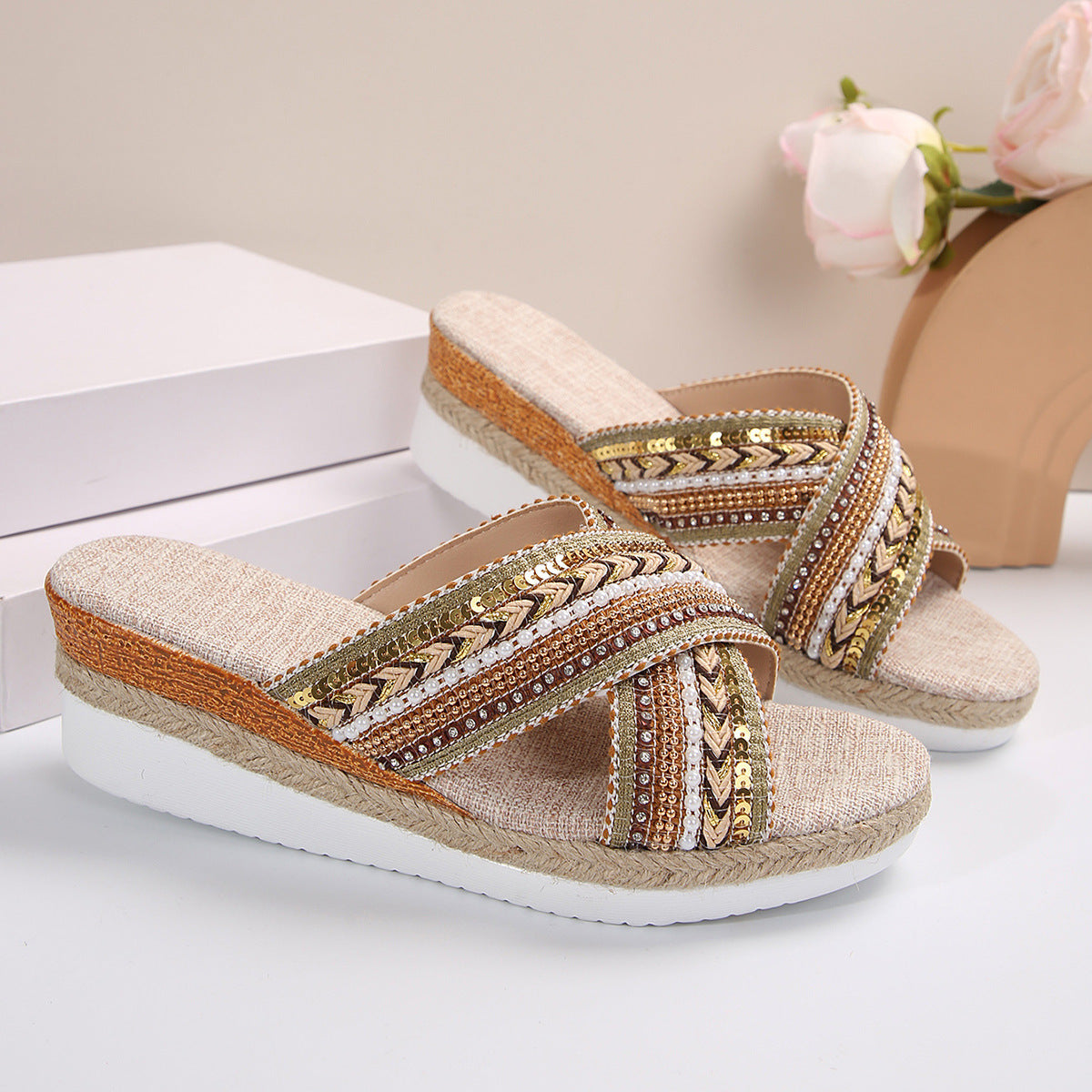 Sleehak Sandalen - Dames - Comfortabele Zool - Zomer Mode - ELLEN EDGE