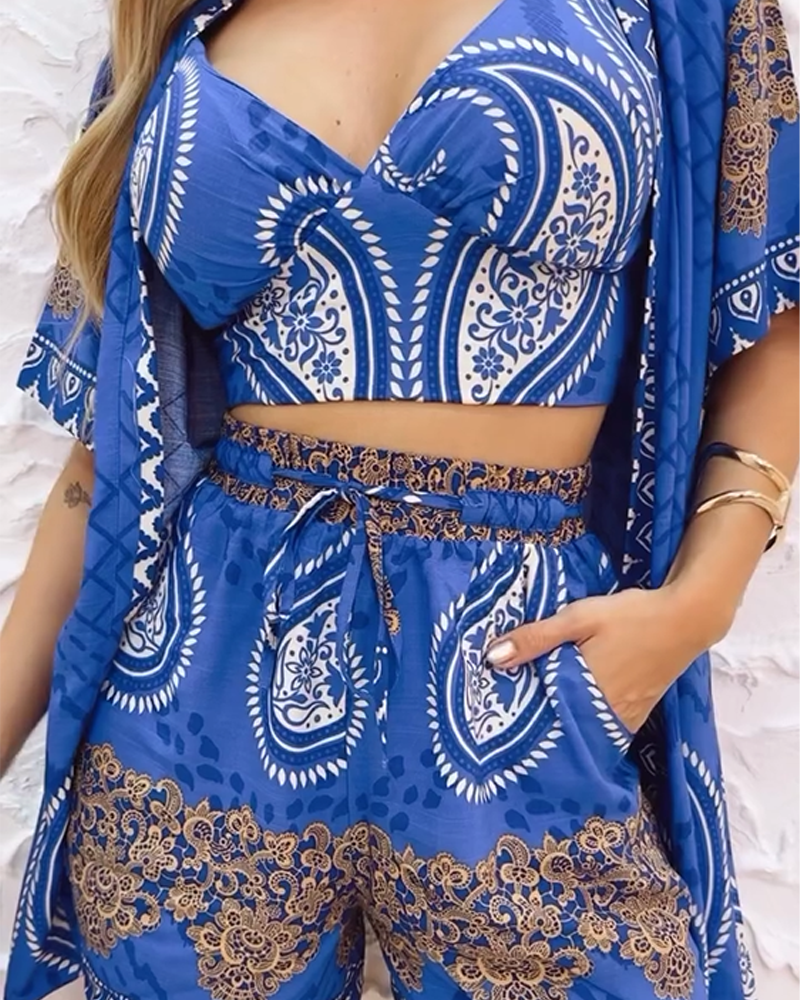 MIRABELLE – Driedelig Badpak met Elegante Paisley Print