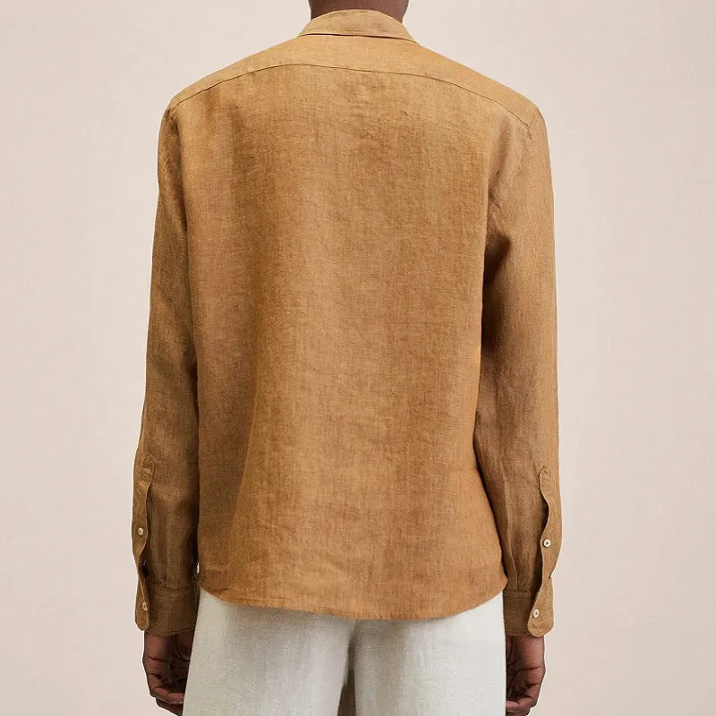 Heren Overhemd met Open Kraag en Ontspannen Fit voor Casual Styling – ALPHONSE STYLE
