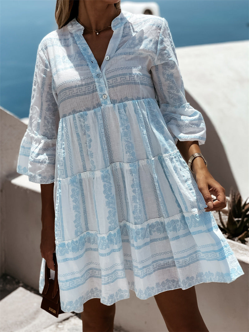 Vrouwen - Boho Zomerjurk - Lichtgewicht Stof - Ademend Ontwerp - ZOMERFLAIR