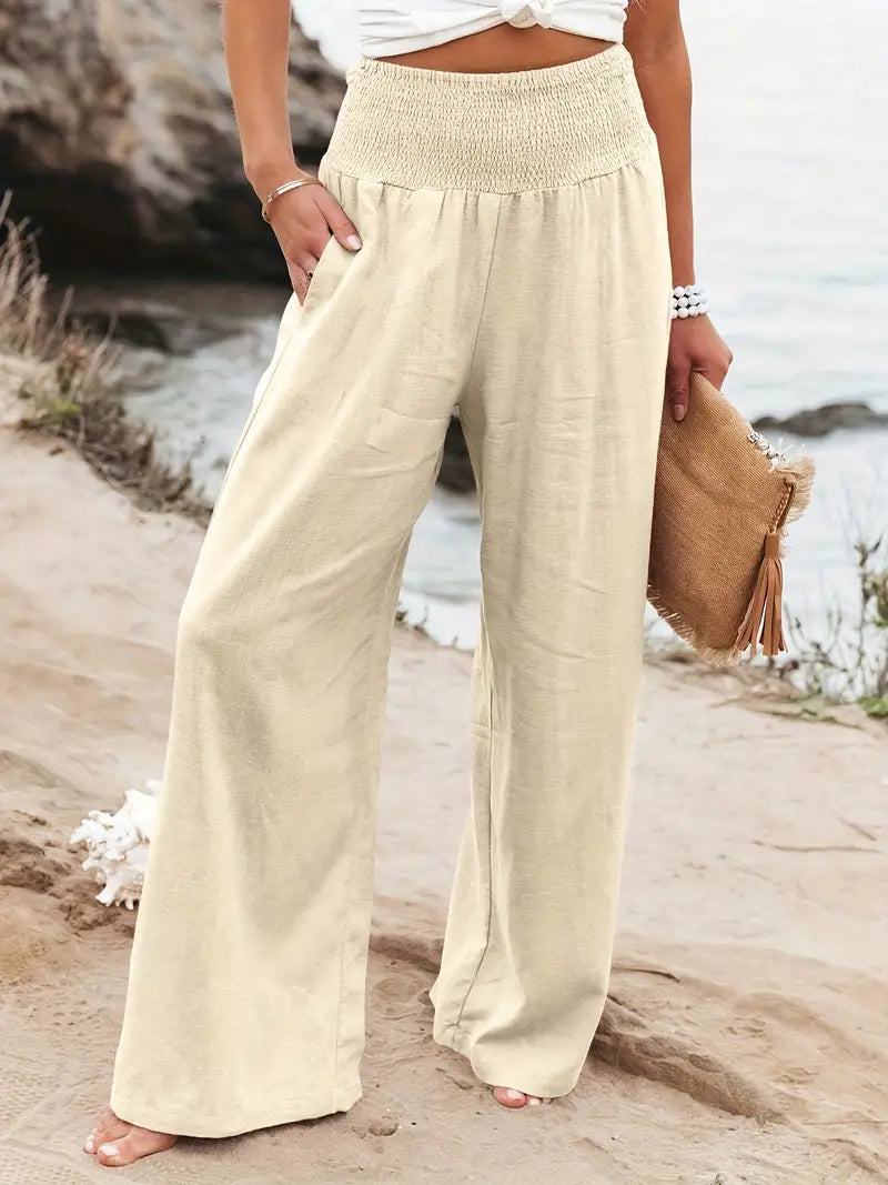 Damen - Elastische Taille Broek - Polyester Spandex Mix - Comfortabele Mode - Ciska Design