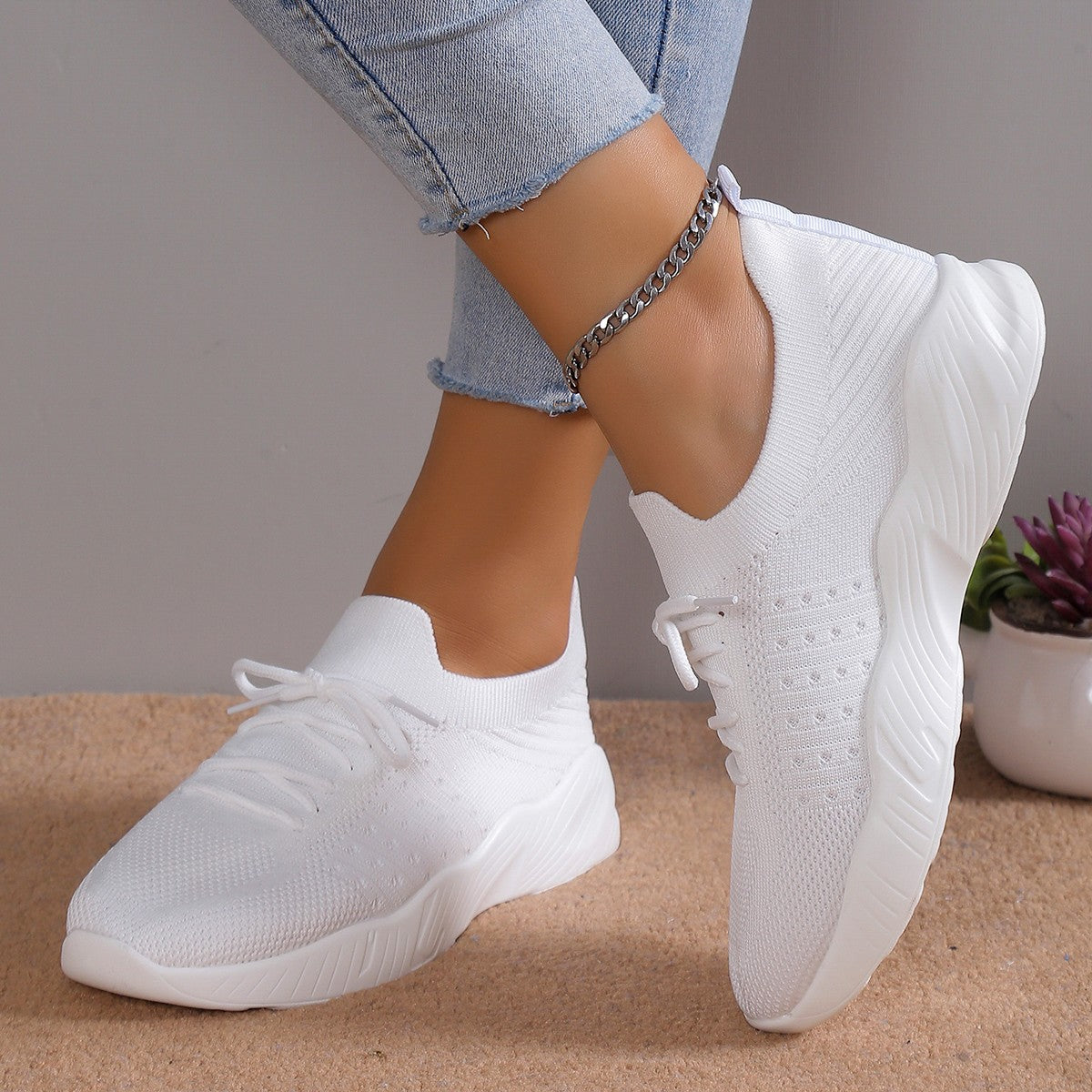Sneakers - Dames - Ademend Mesh - Platformzool - VistaWalk