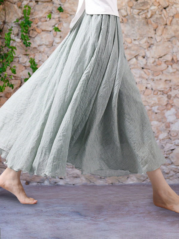 Linnen dames maxi-rok met elastische taille – Elowyn AirSkirt