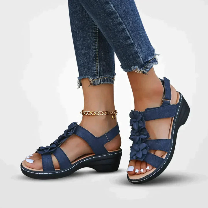 Zomerse Sandalen - Dames - Comfortabel Ontwerp - Bloemdetail - GABY SANDALEN