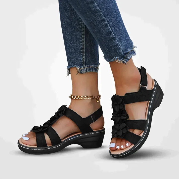 Zomerse Sandalen - Dames - Comfortabel Ontwerp - Bloemdetail - GABY SANDALEN