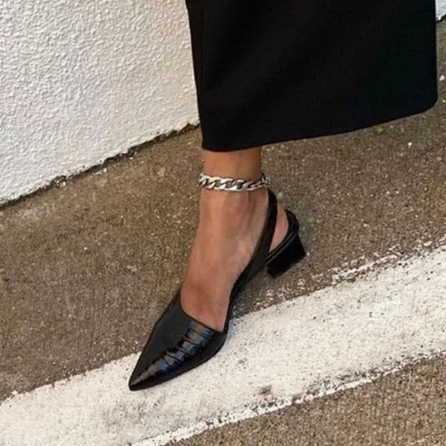 Dames - Slingback Pumps - Krokodillenleerlook - Elegante Schoenen - MODERNE STIJL