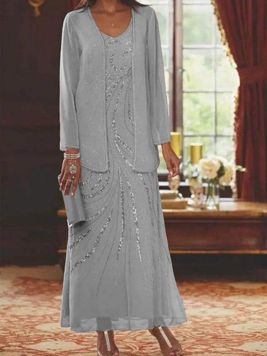 Dames - Gelaagde Avondjurk - Transparante Laag - Luxe Kleding - REBEKA EDGE