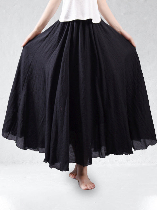 Linnen dames maxi-rok met elastische taille – Elowyn AirSkirt