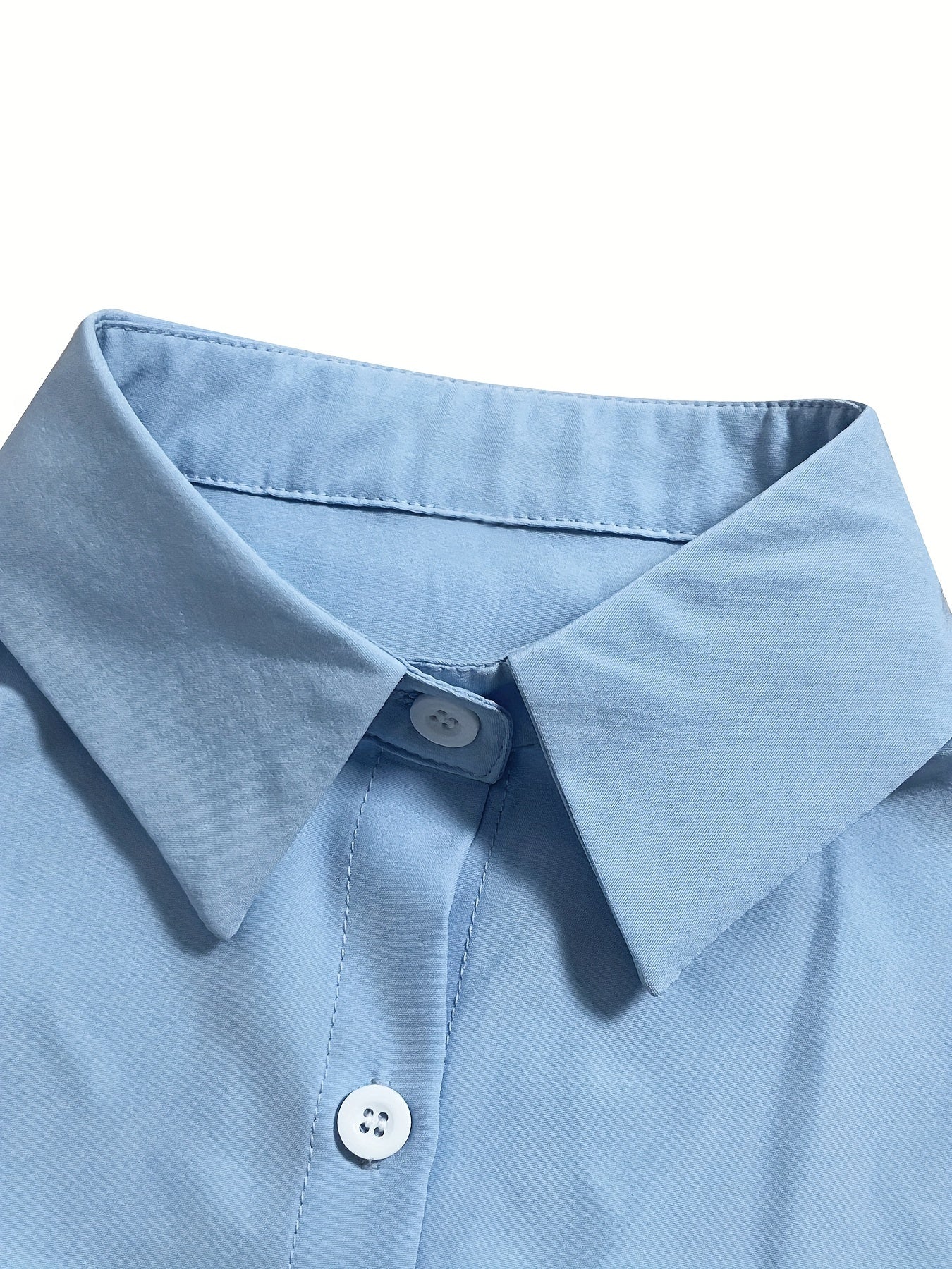 Dames - Relaxed Fit Blouse - Lange Mouwen - Kantoor en Casual - ELEGANTE BLAUW