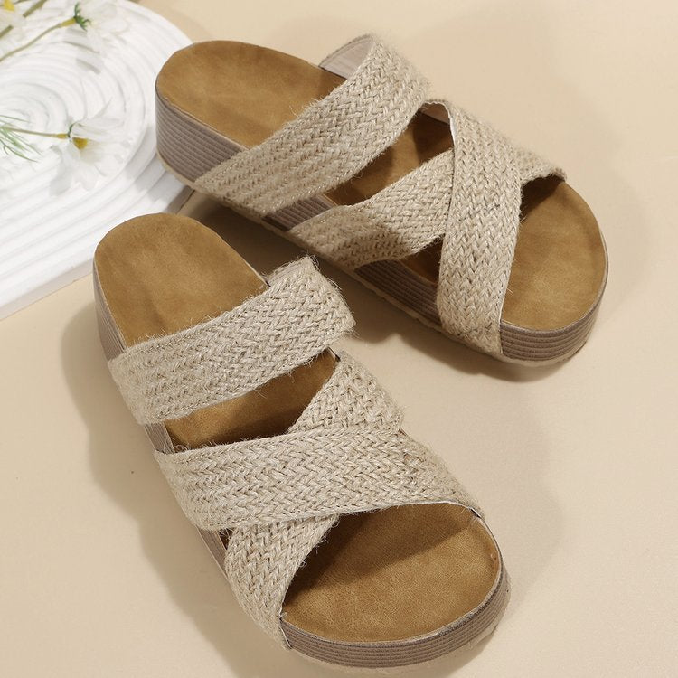 Plateau Sandalen - Dames - Geweven Ontwerp - Zomer Schoeisel - STIJL VOLGENDE
