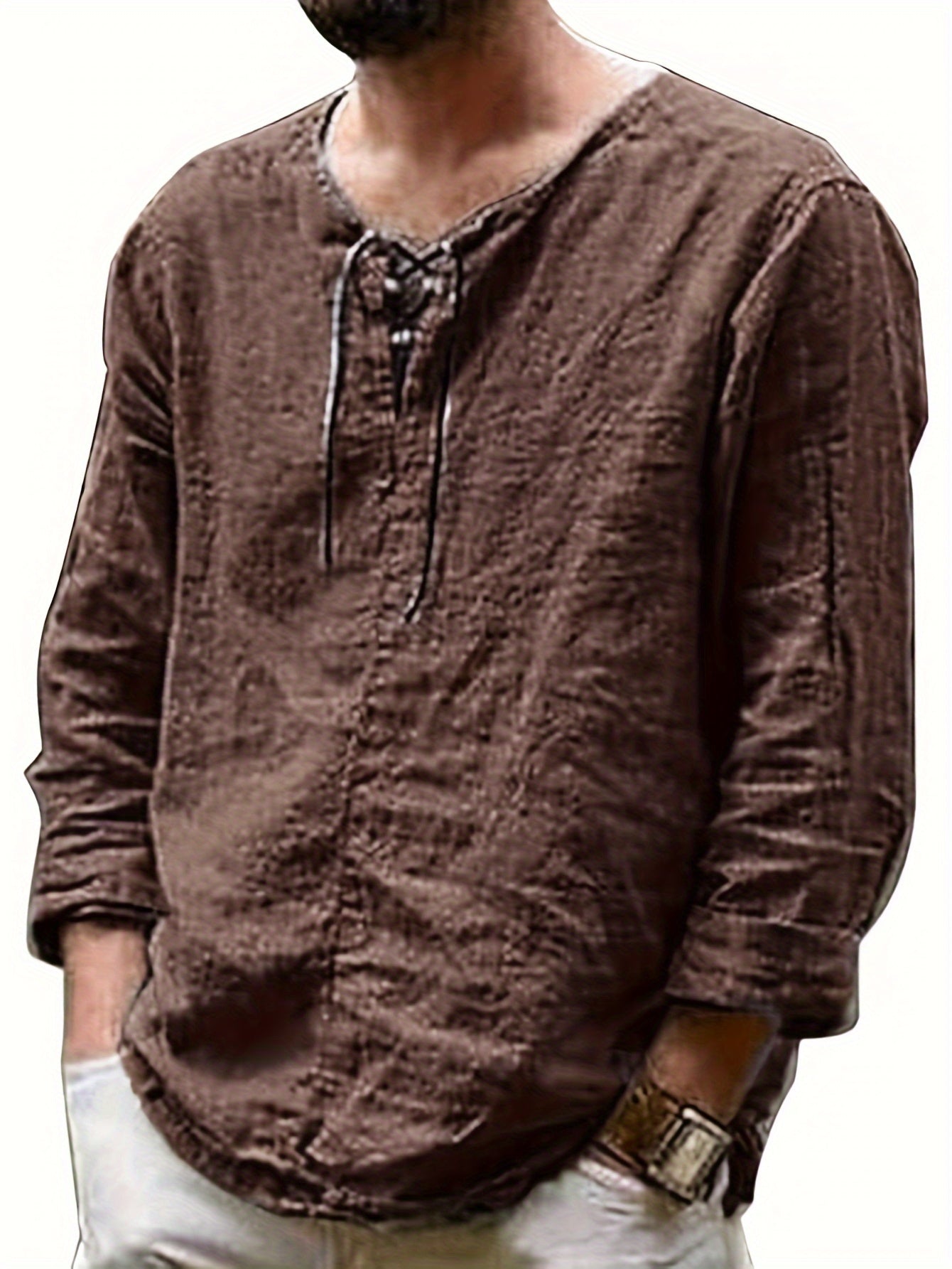 Mannen - Casual Hemd - Katoen-Linnen Mix - Lange Mouwen - Perfect voor Vrije Tijd - ARNE STYLING