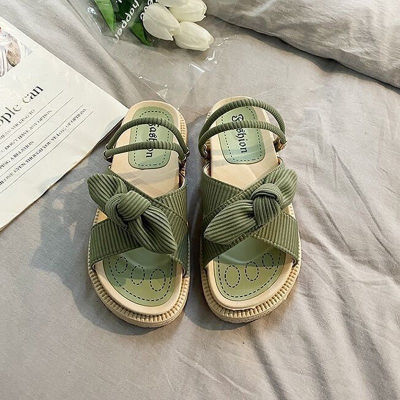 Elegante dames sandalen met strikdetail en zachte bandjes – LÉA CHARM