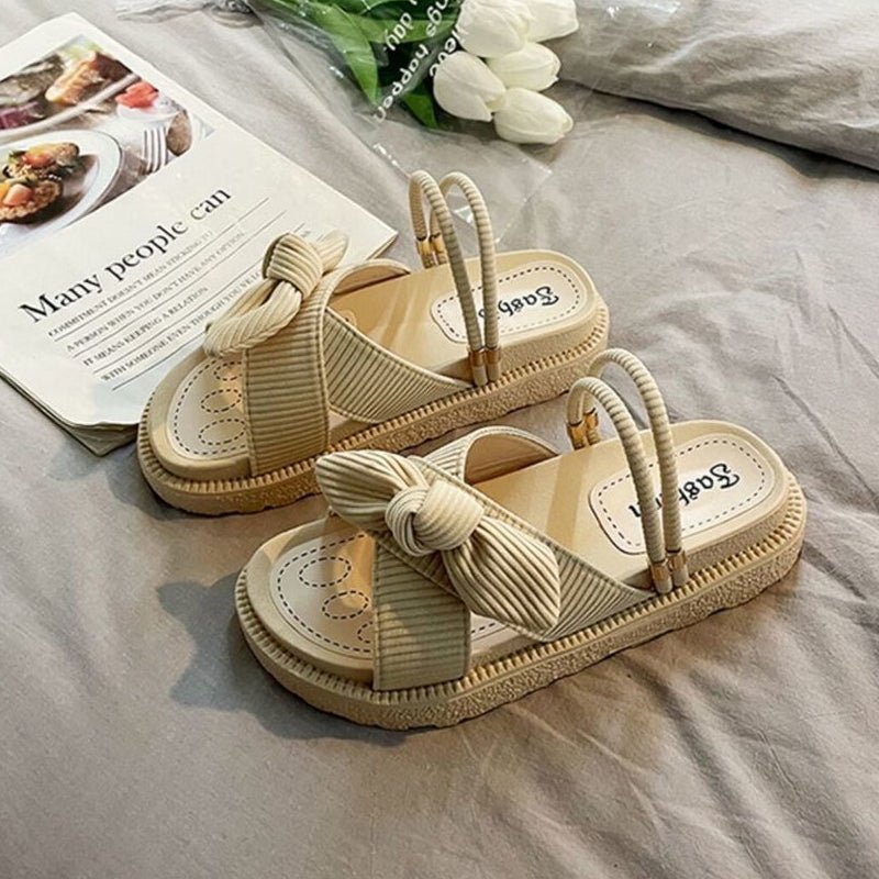 Elegante dames sandalen met strikdetail en zachte bandjes – LÉA CHARM