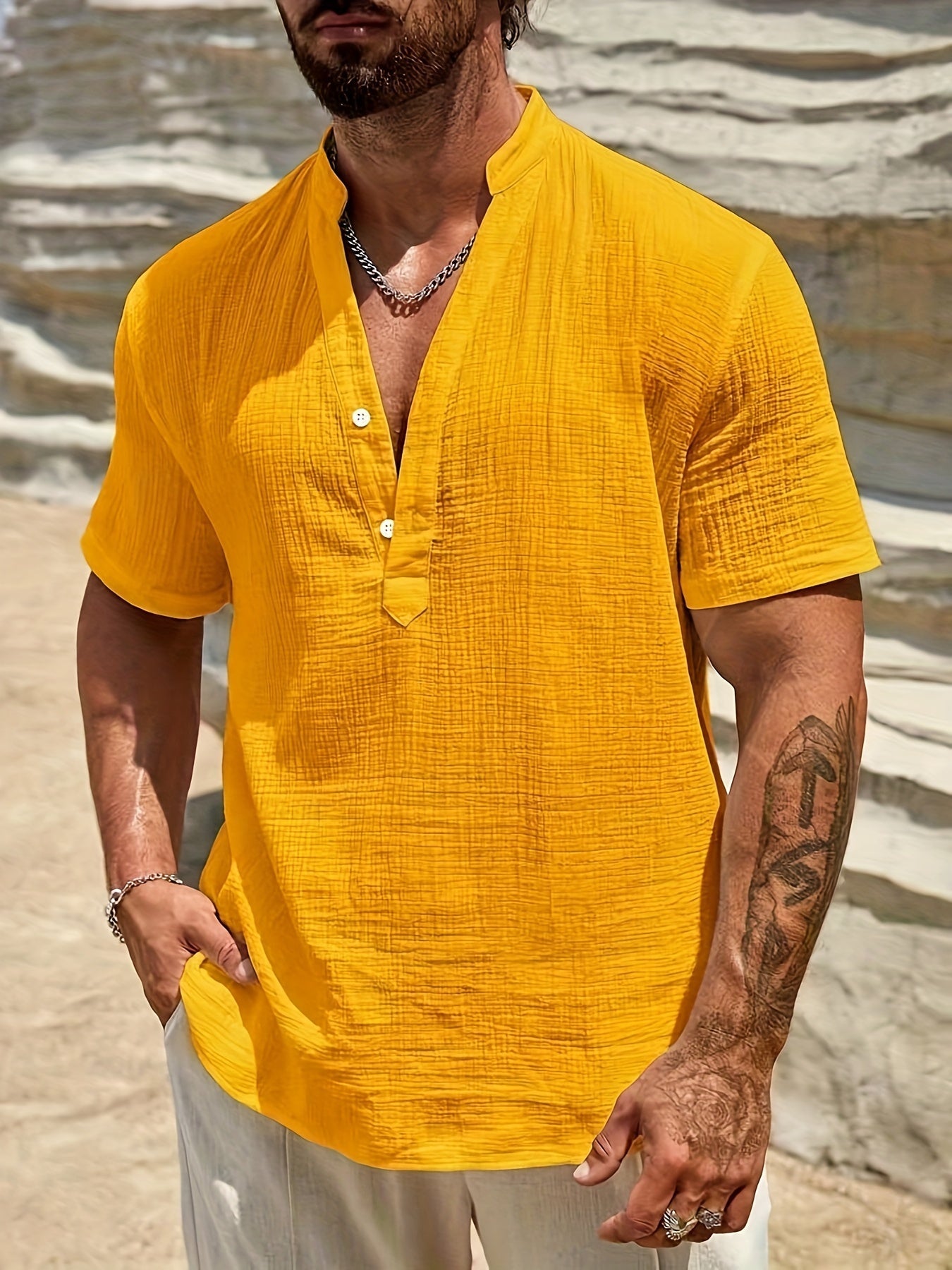 Heren - Casual Katoenen Hemd - Ademend Materiaal - Zomer Strandkleding - ARTUR CLASSIC