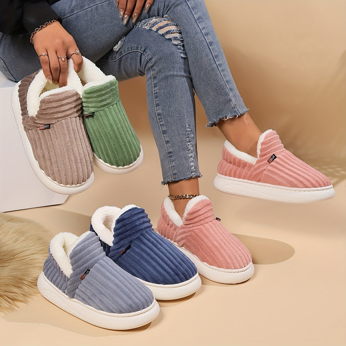 Slippers - Dames - Fleece - Winter Sloffen - Knuffel Sloffen