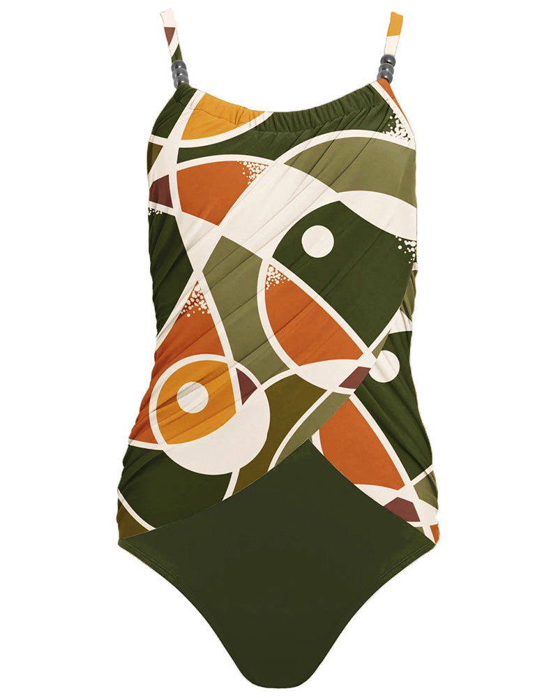 VARONA – Eendelig Badpak met Geometrische Veelkleurige Print