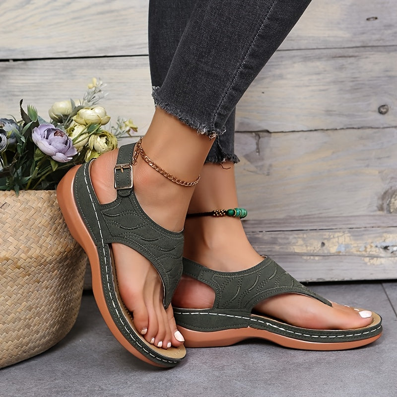 Vrouwen - Sleehak Sandalen - Verstelbaar Enkelbandje - Comfortabele Zomer Schoenen - ZOMER STIJL