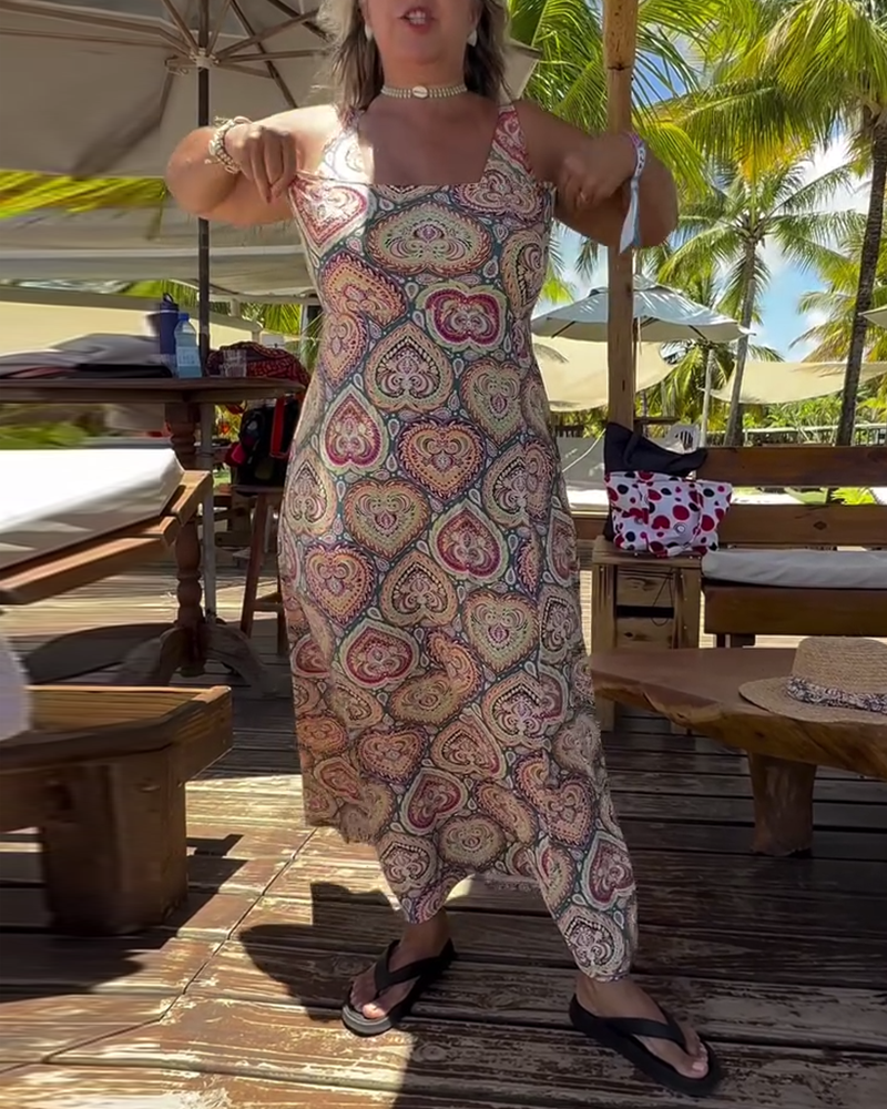 Badpak - Vrouwen - Spandex Polyester - Vakantieprint - Hartvorm Design