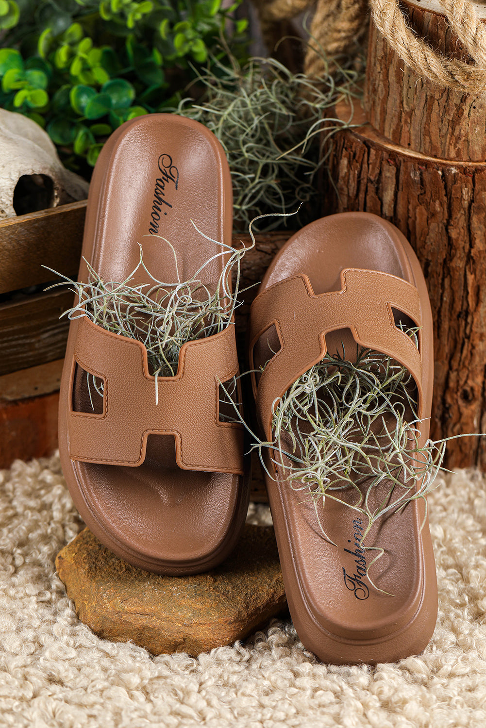 Dames - Elegante Plateauslippers - Comfortabele Slip-On - Zomersandalen - ILONA