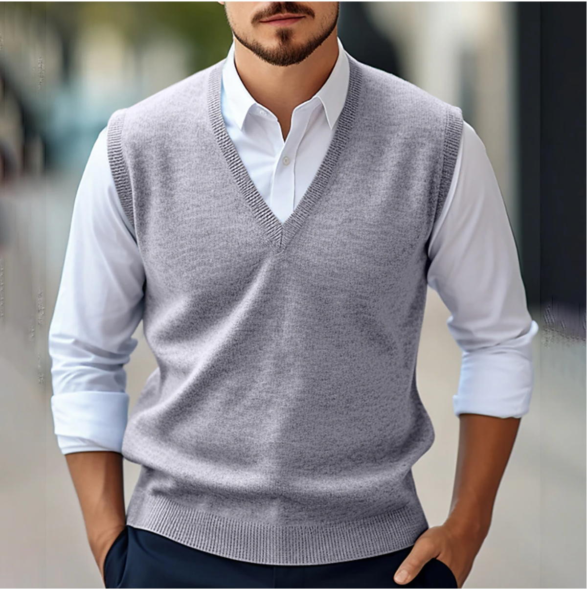 Heren Spencer met V-Hals en Strak Aansluitend Ontwerp voor Elegante Kleding – EMMERICH CLASSIC