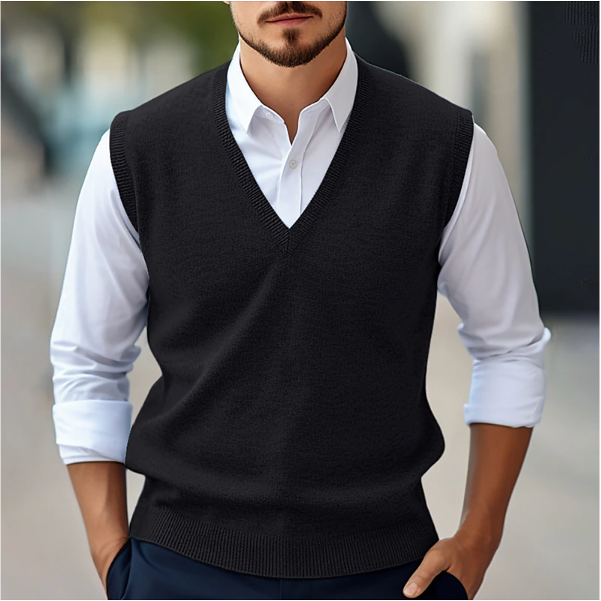 Heren Spencer met V-Hals en Strak Aansluitend Ontwerp voor Elegante Kleding – EMMERICH CLASSIC