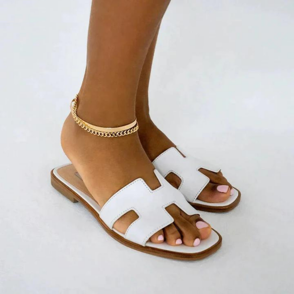 Leren dames sandalen met H-band en zachte zool – HelviaSoft H-Sandal