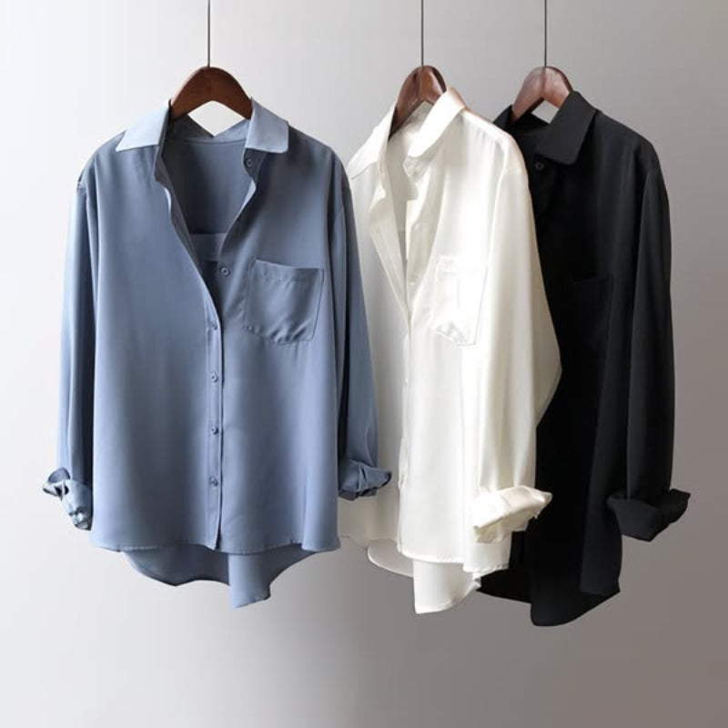 Lichte damesblouse met klassieke kraag en elegante snit – ArvellaShirt