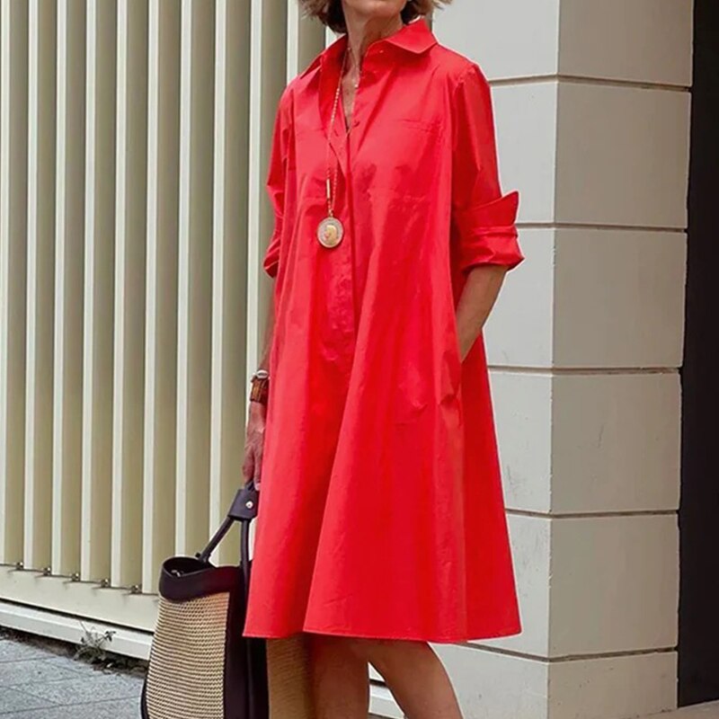 Oversized zwarte overhemdjurk voor moeiteloze stijl – NoirEase
