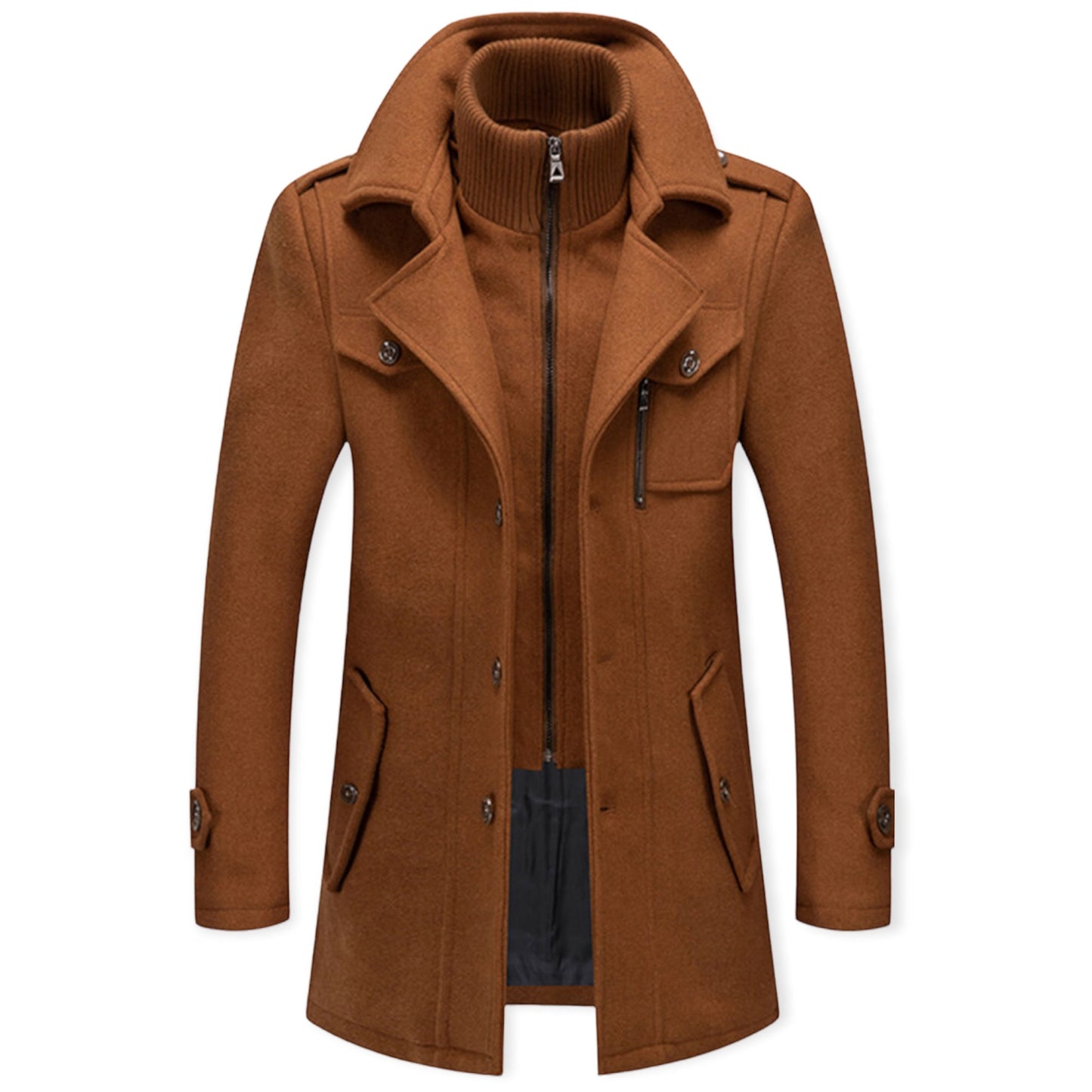 ENZO - Casual jack met ritssluiting en stijlvolle schildpadhals