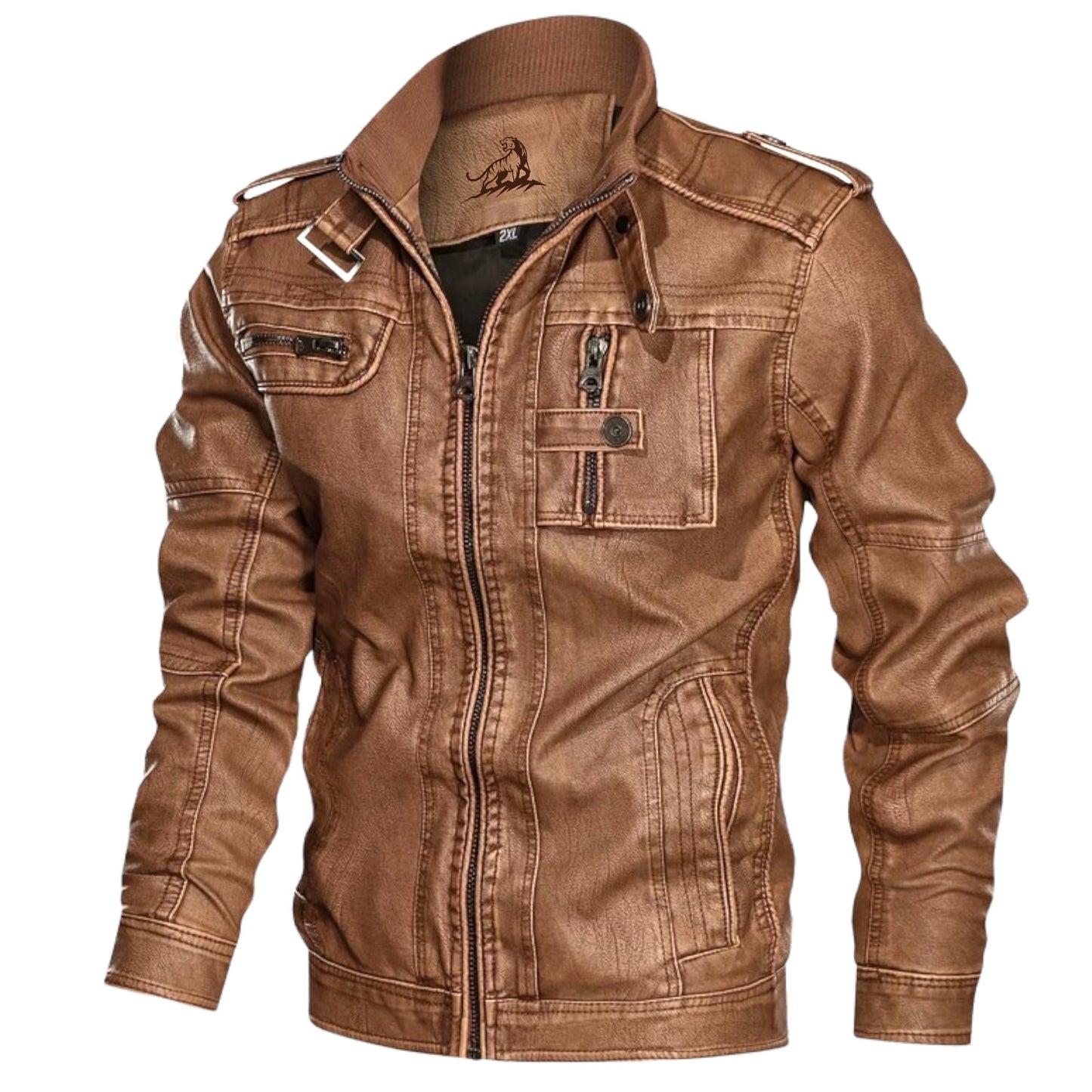 RAPHAEL – Leren jack met ritssluiting voor een stoere en tijdloze look
