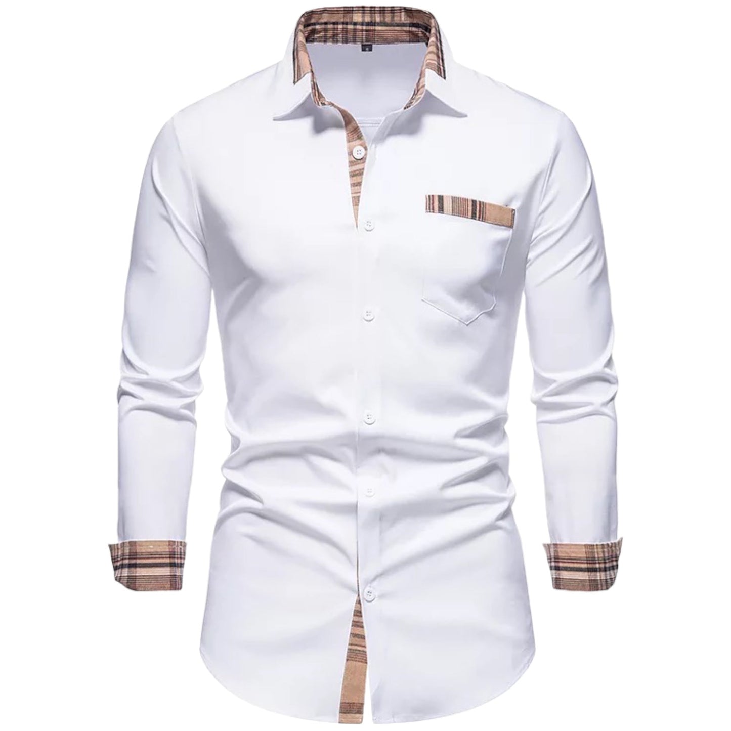 RENO - Slim fit overhemd met stijlvolle ruitaccenten