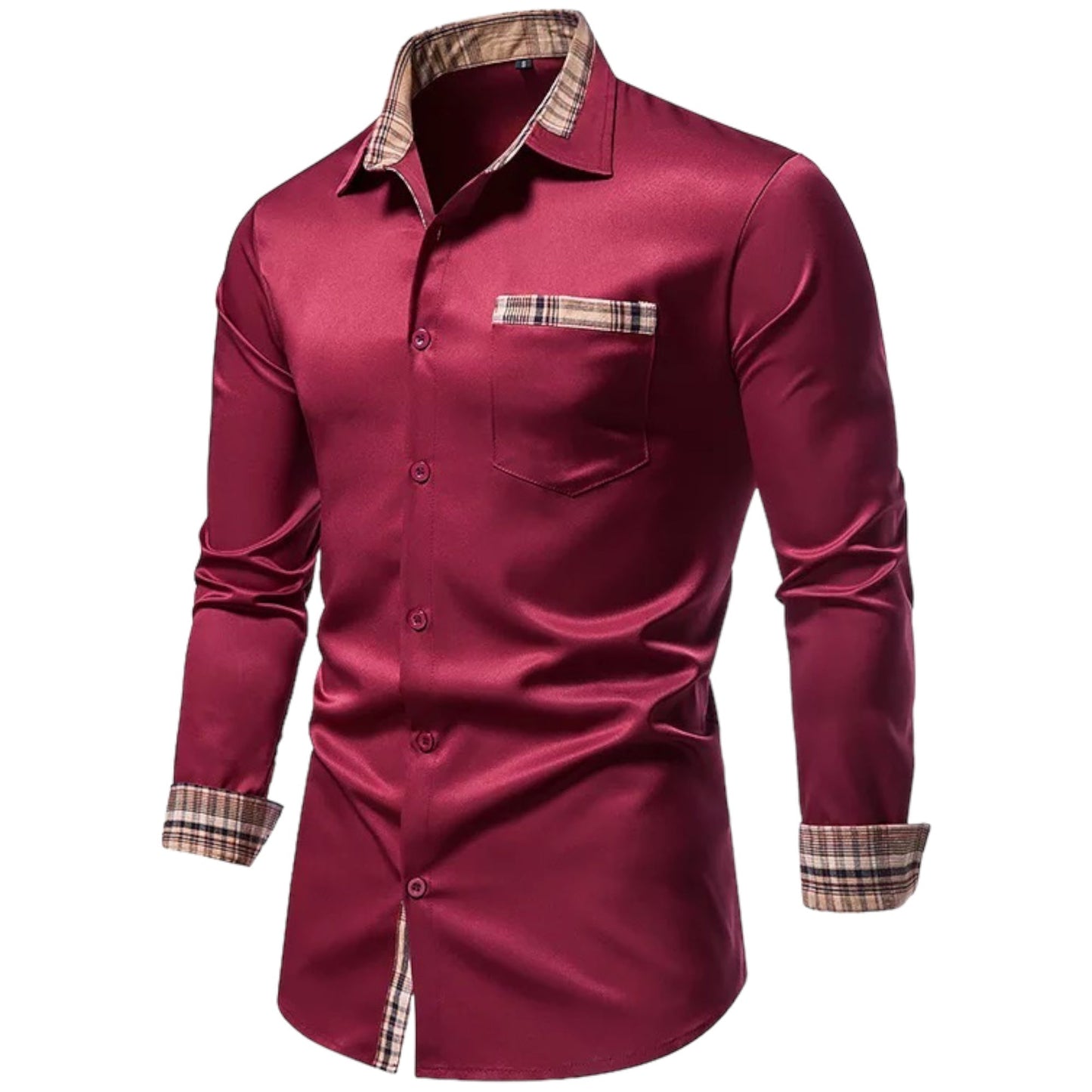RENO - Slim fit overhemd met stijlvolle ruitaccenten
