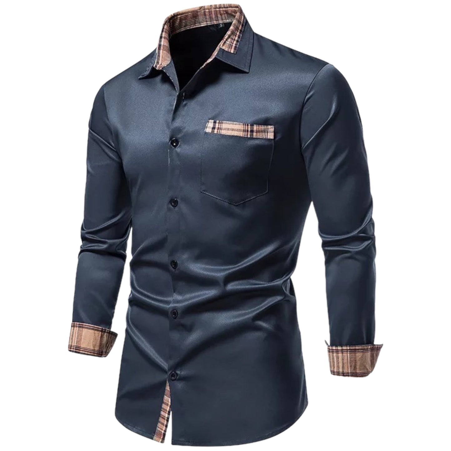RENO - Slim fit overhemd met stijlvolle ruitaccenten