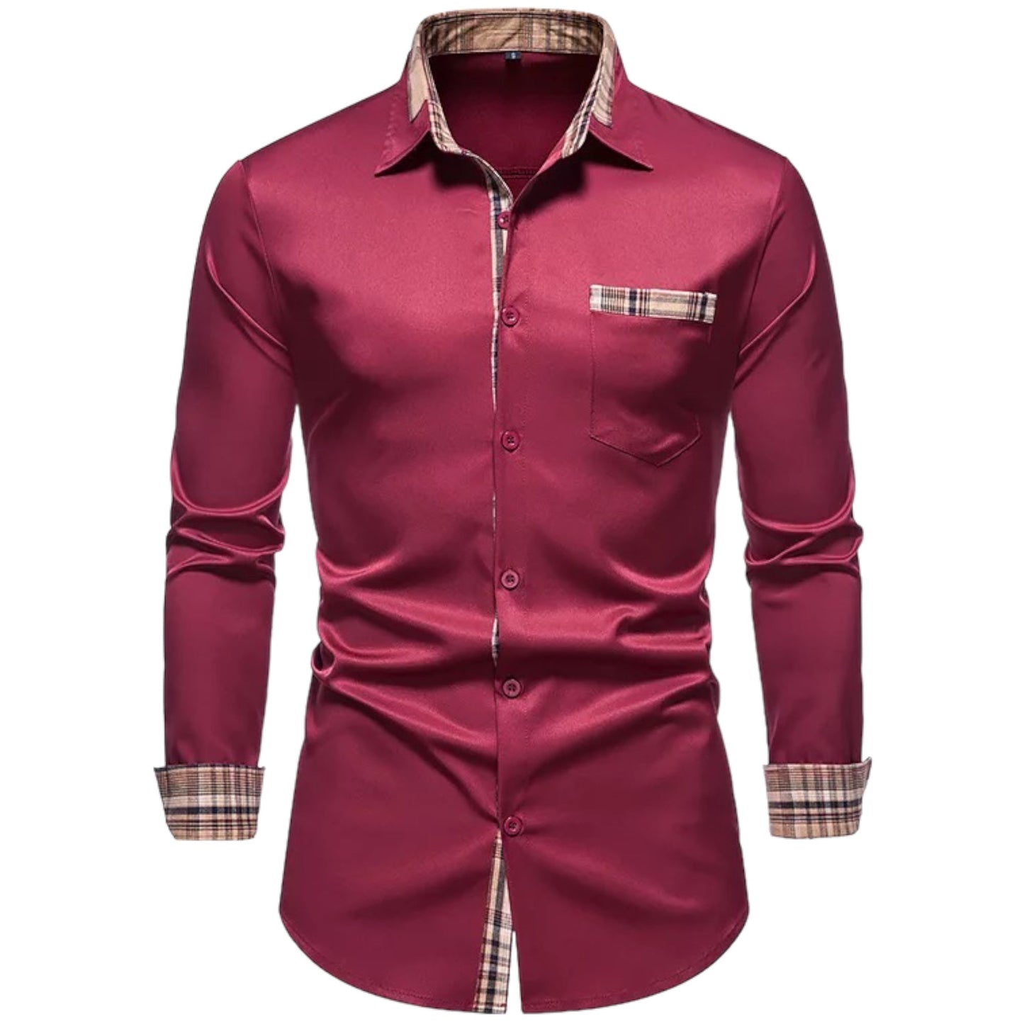 RENO - Slim fit overhemd met stijlvolle ruitaccenten