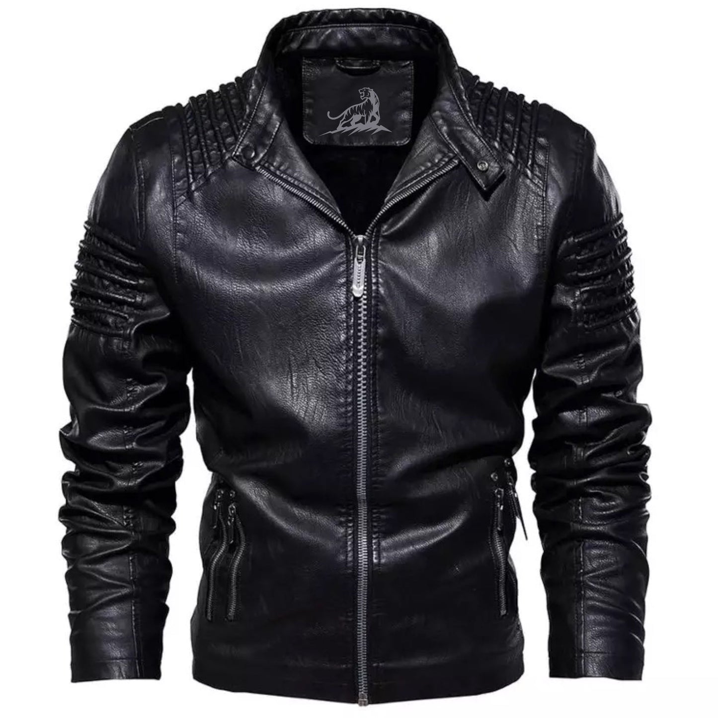 LOGAN – Leren jack met ritssluiting en zakken voor een stoere en tijdloze look