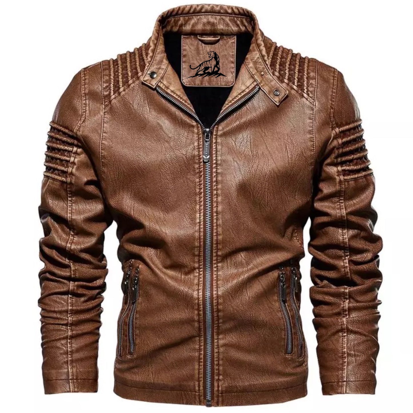 LOGAN – Leren jack met ritssluiting en zakken voor een stoere en tijdloze look