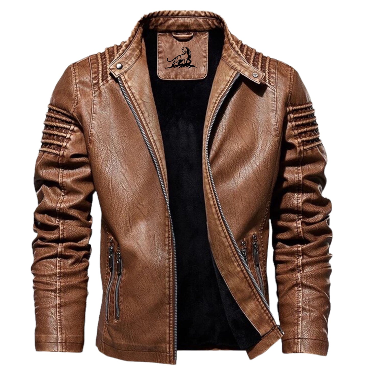 LOGAN – Leren jack met ritssluiting en zakken voor een stoere en tijdloze look