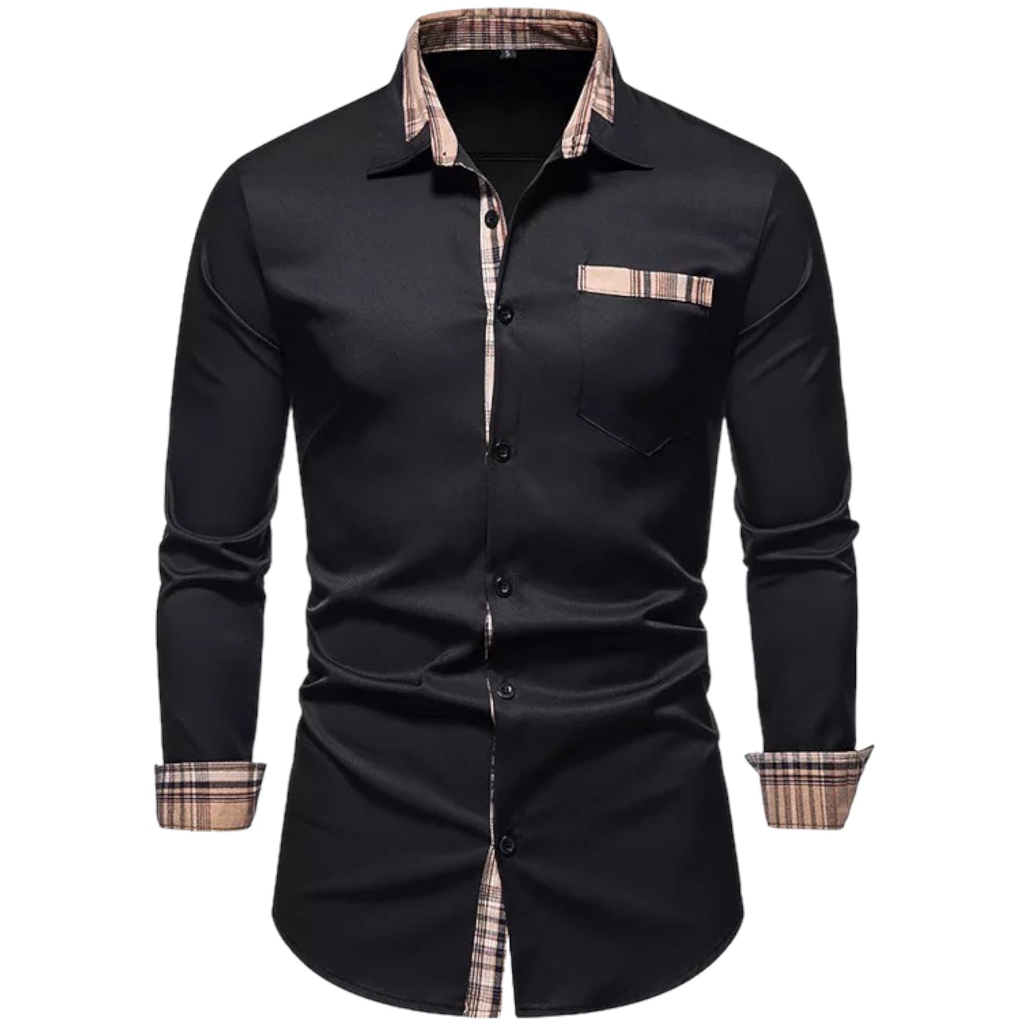 RENO - Slim fit overhemd met stijlvolle ruitaccenten