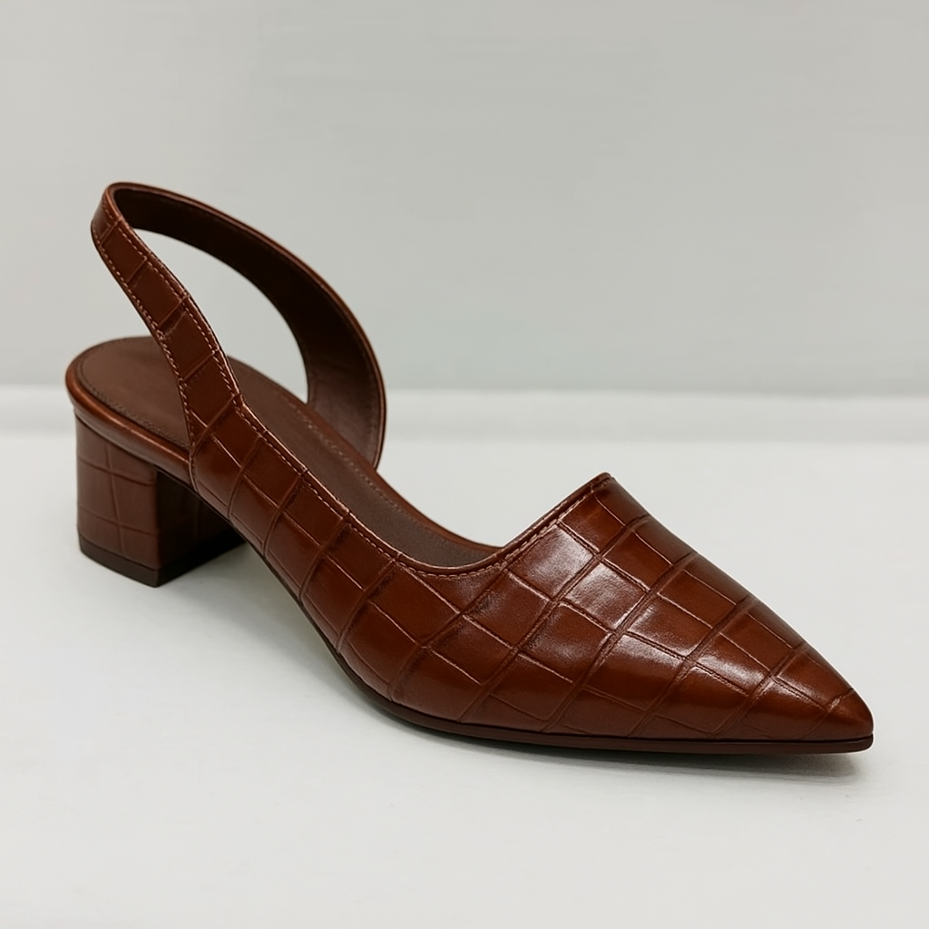 Dames - Slingback Pumps - Krokodillenleerlook - Elegante Schoenen - MODERNE STIJL